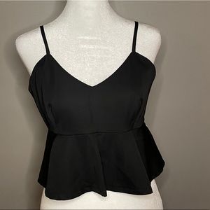 Black peplum crop top